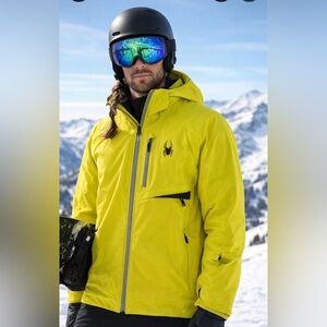 Spyder Men’s Insulated Ski Jacket – Neon Yellow – Size Large